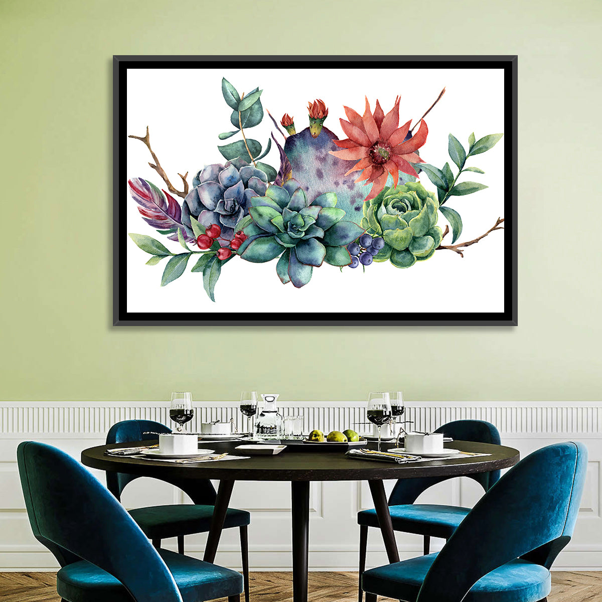 Succulent and Cactus Bouquet Wall Art