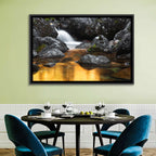 Golden Stream Waterfall Wall Art
