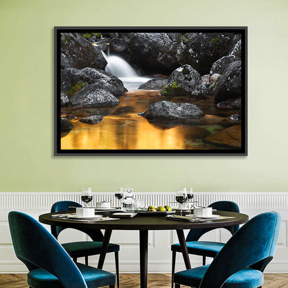 Golden Stream Waterfall Wall Art
