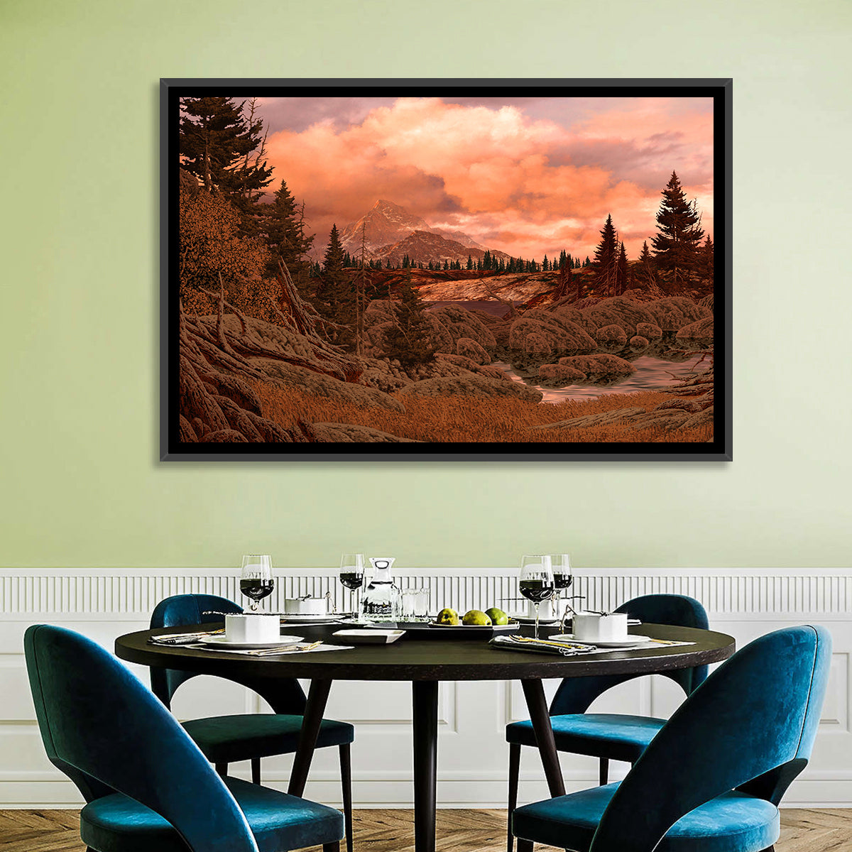 Rocky Mountain Lake at Dusk Wall Art