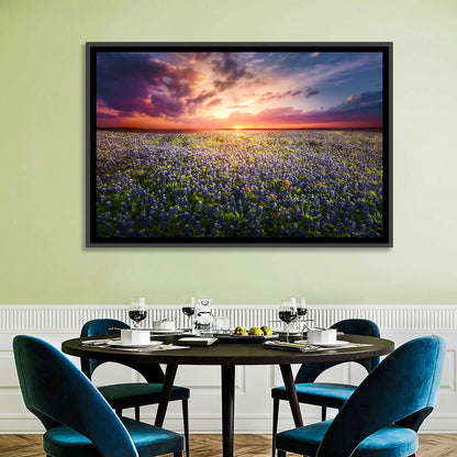 Texas Bluebonnet Sunset Wall Art