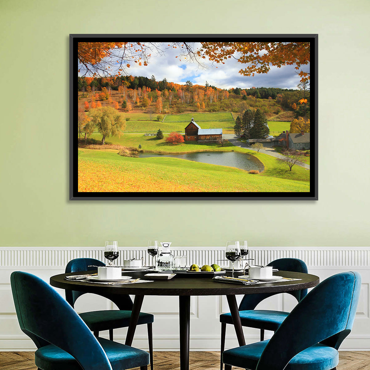 Vermont Barn by Pond Wall Art