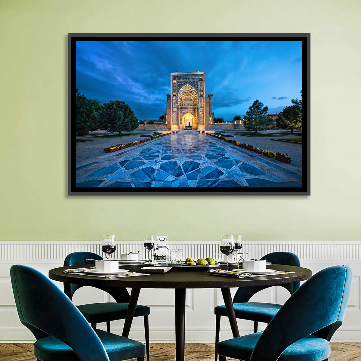 Gur-e-amir Twilight Entrance Wall Art in a room, landscape