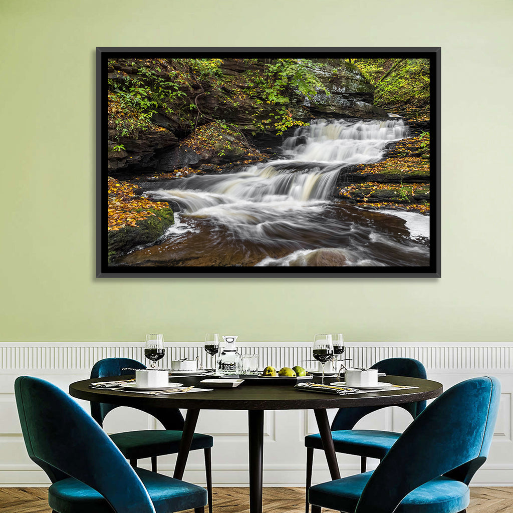 Cascading Autumn Waterfall Wall Art