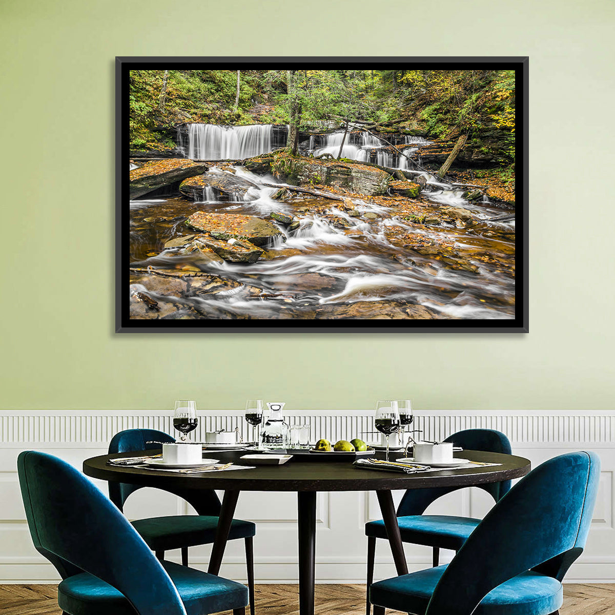 Delaware Falls Wall Art in a room, landscape