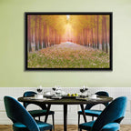 Golden Morning Forest Path Wall Art