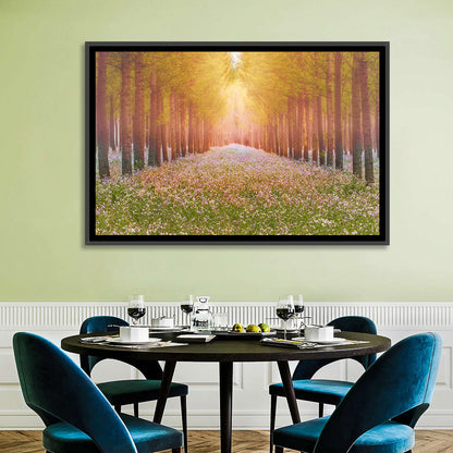 Golden Morning Forest Path Wall Art