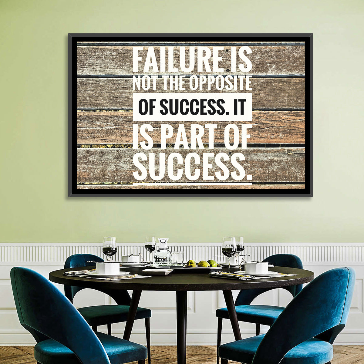 Failure Is Part of Success Rustic Typography Wall Art