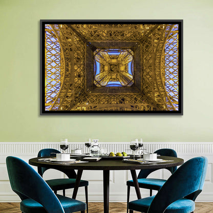 Eiffel Tower Lattice at Dusk Wall Art