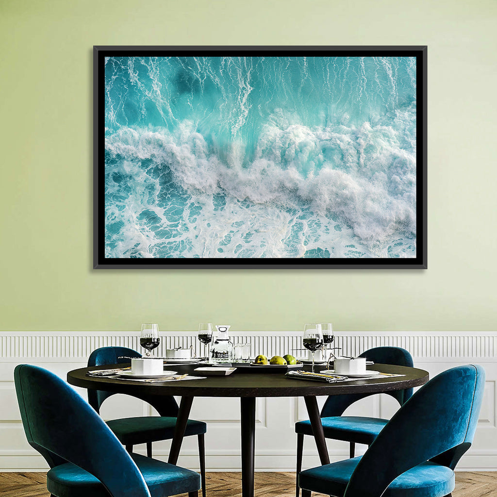 Top Down Turquoise Wave Wall Art
