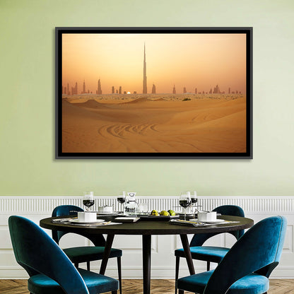 Dubai Skyline at Sunset Wall Art