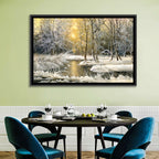 Sunlit Winter Cabin Wall Art