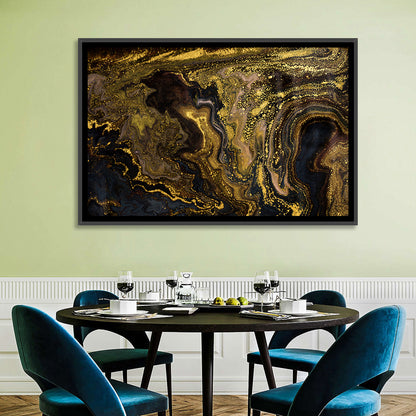 Black and Gold Marble Abstraction Wall Art