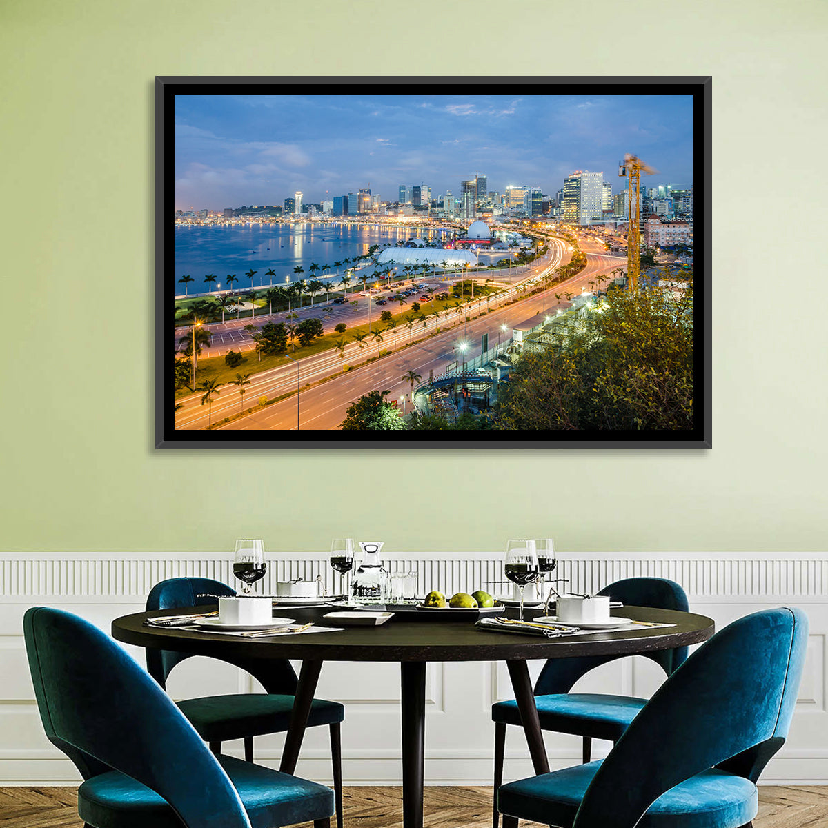 Luanda Bay Twilight Skyline Wall Art