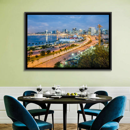 Luanda Bay Twilight Skyline Wall Art