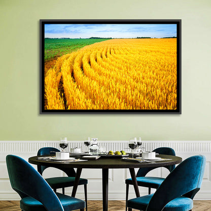 Summer Wheat Field with Curved Paths Wall Art