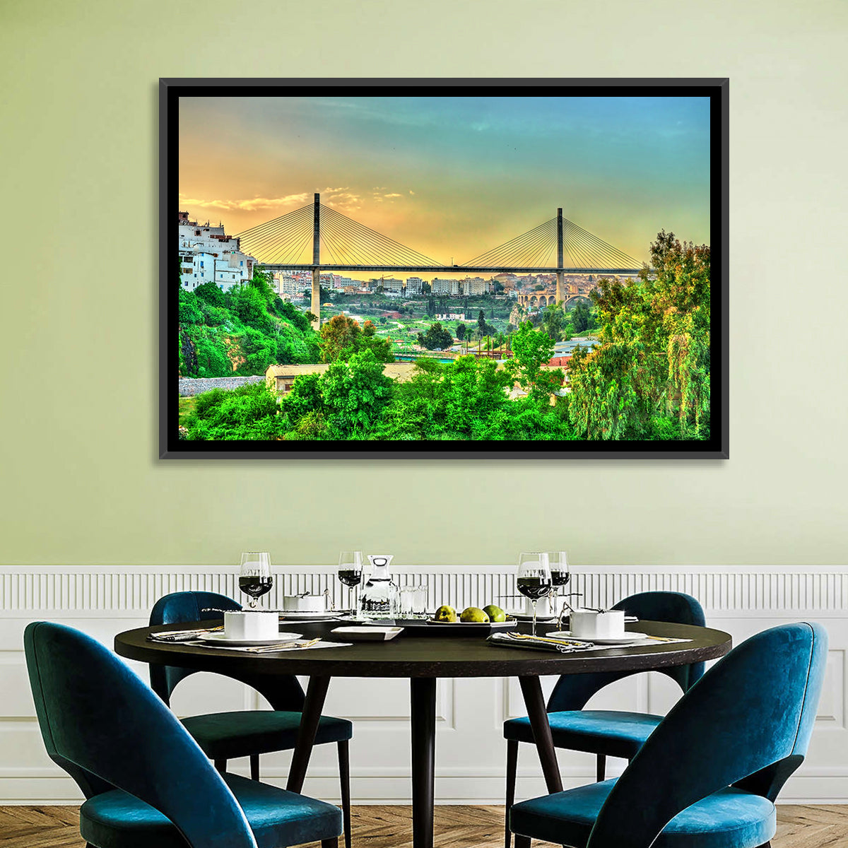 Salah Bey Viaduct at Golden Hour Wall Art in a room, landscape