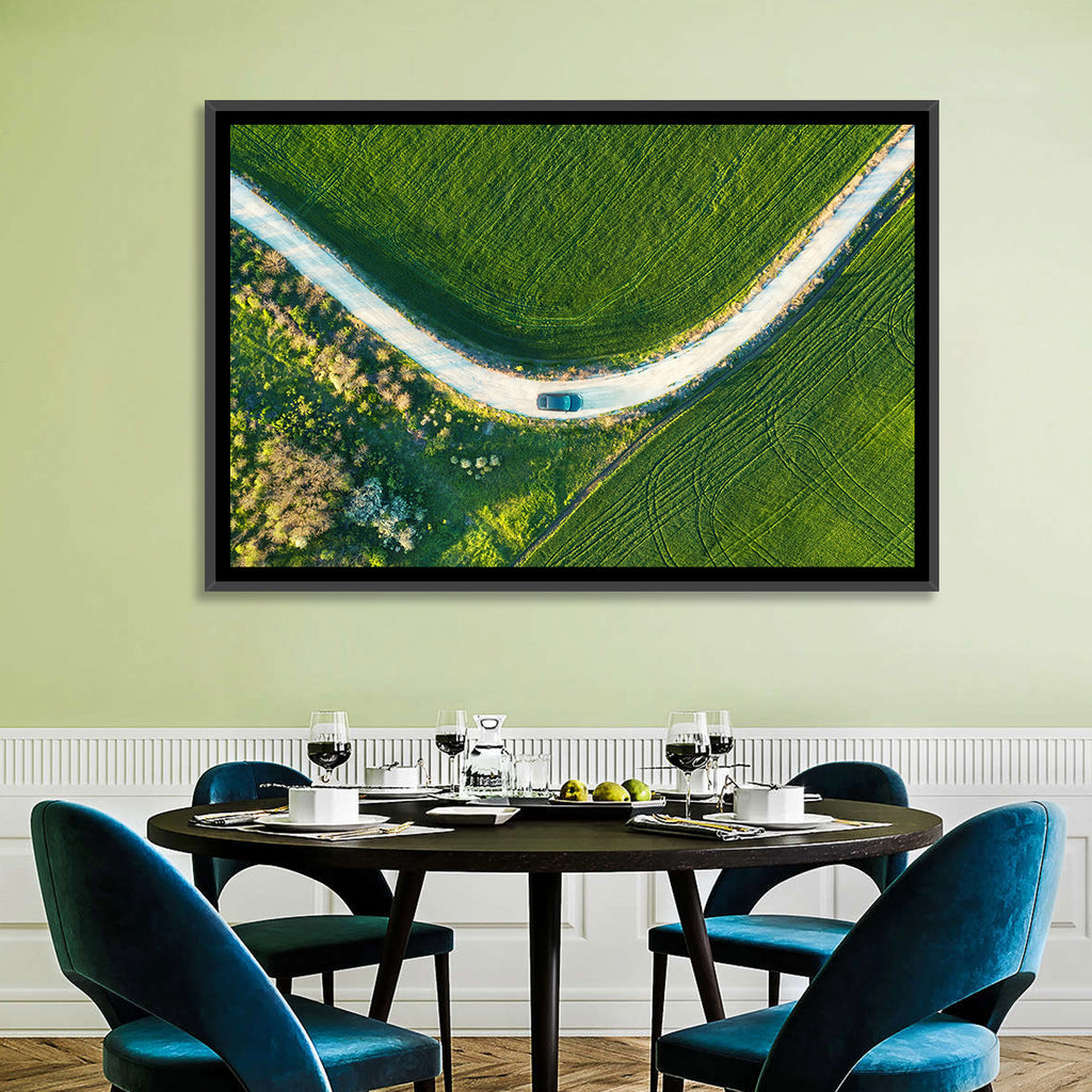 Aerial Farm Fields at Golden Hour Wall Art