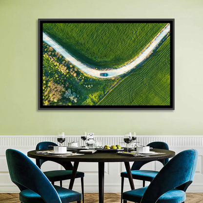 Aerial Farm Fields at Golden Hour Wall Art