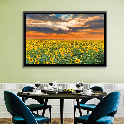 Golden Hour Sunflower Field Wall Art