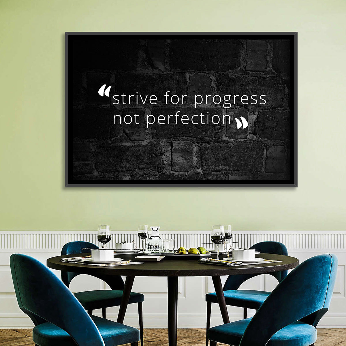 Strive for Progress Brick Typography Wall Art