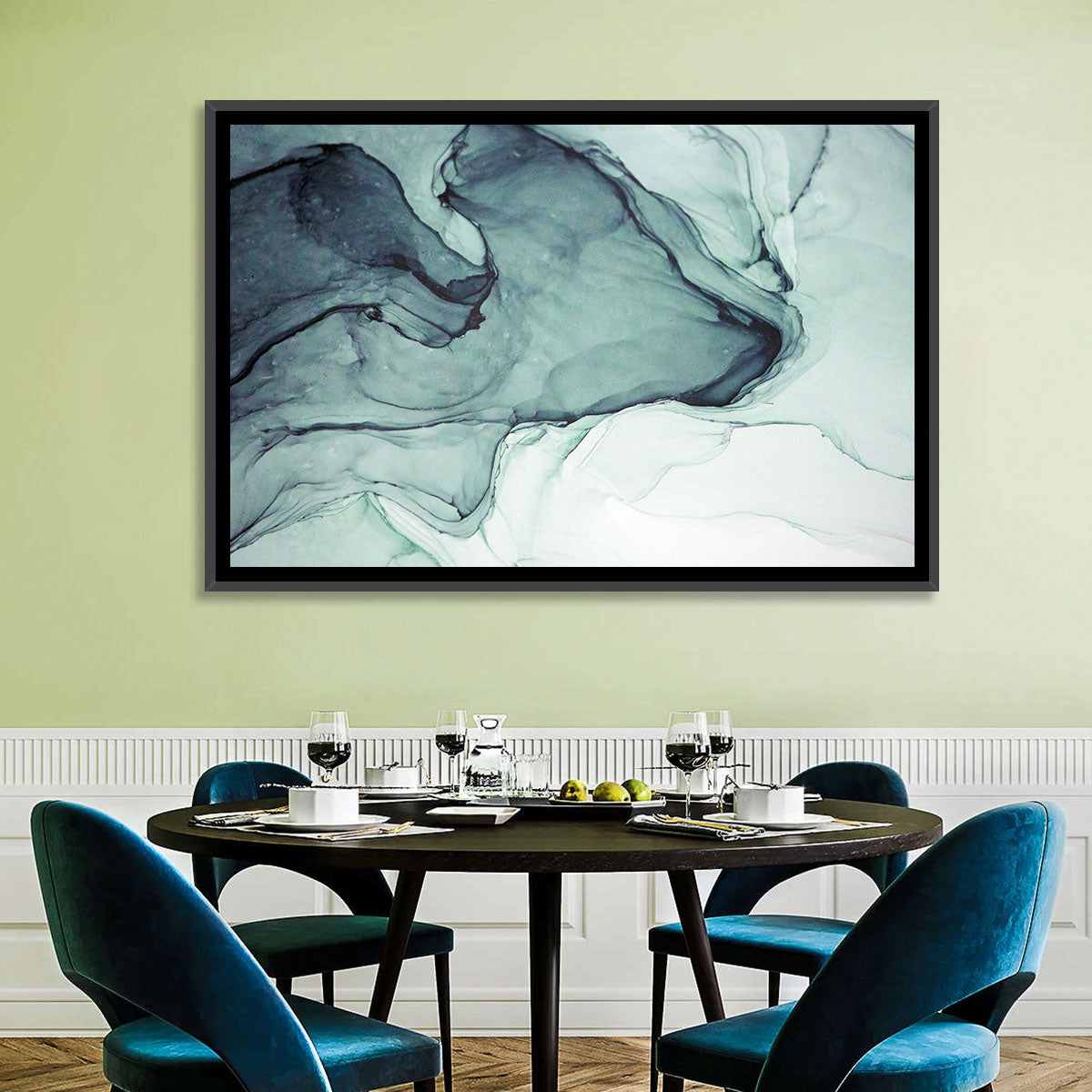 Shades of Gray Wall Art in a room, landscape
