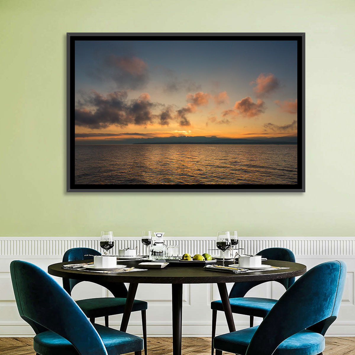 Lake Leman Golden Sunset Wall Art