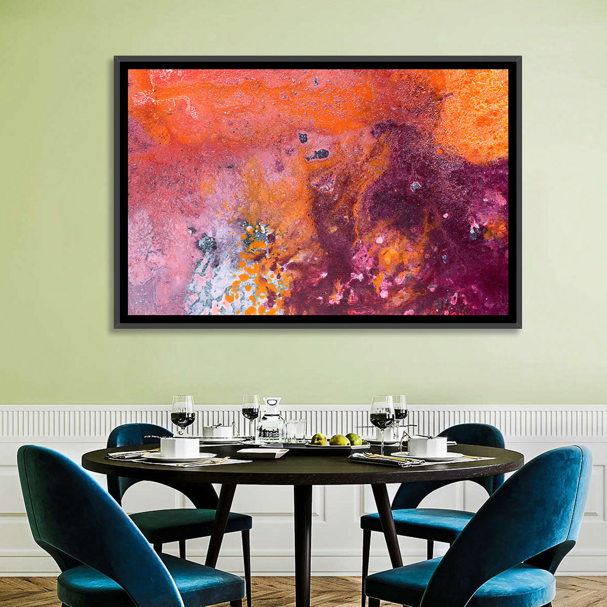 Magenta Orange Color Flow Wall Art