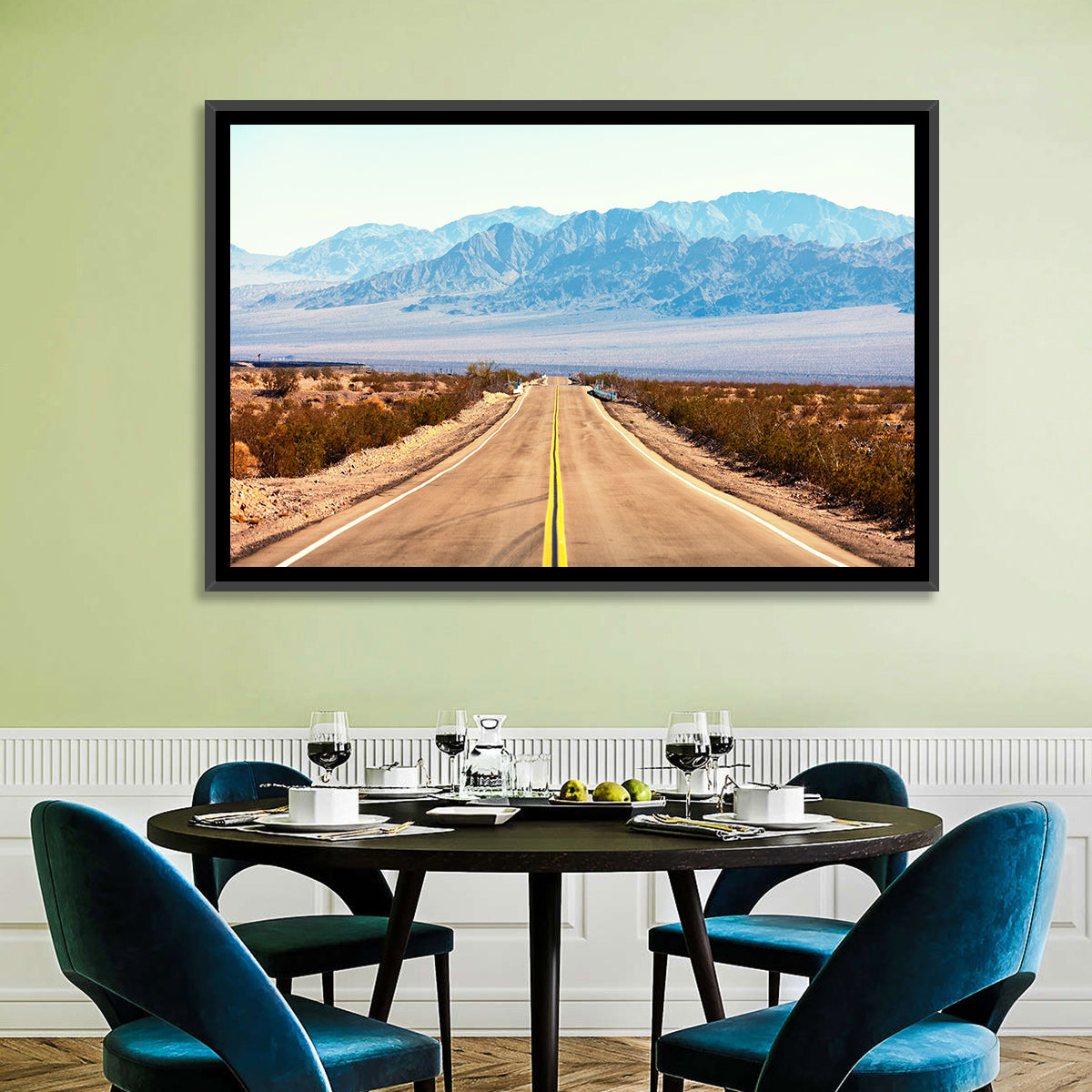 Mojave Desert Route 66 Wall Art in a room, landscape