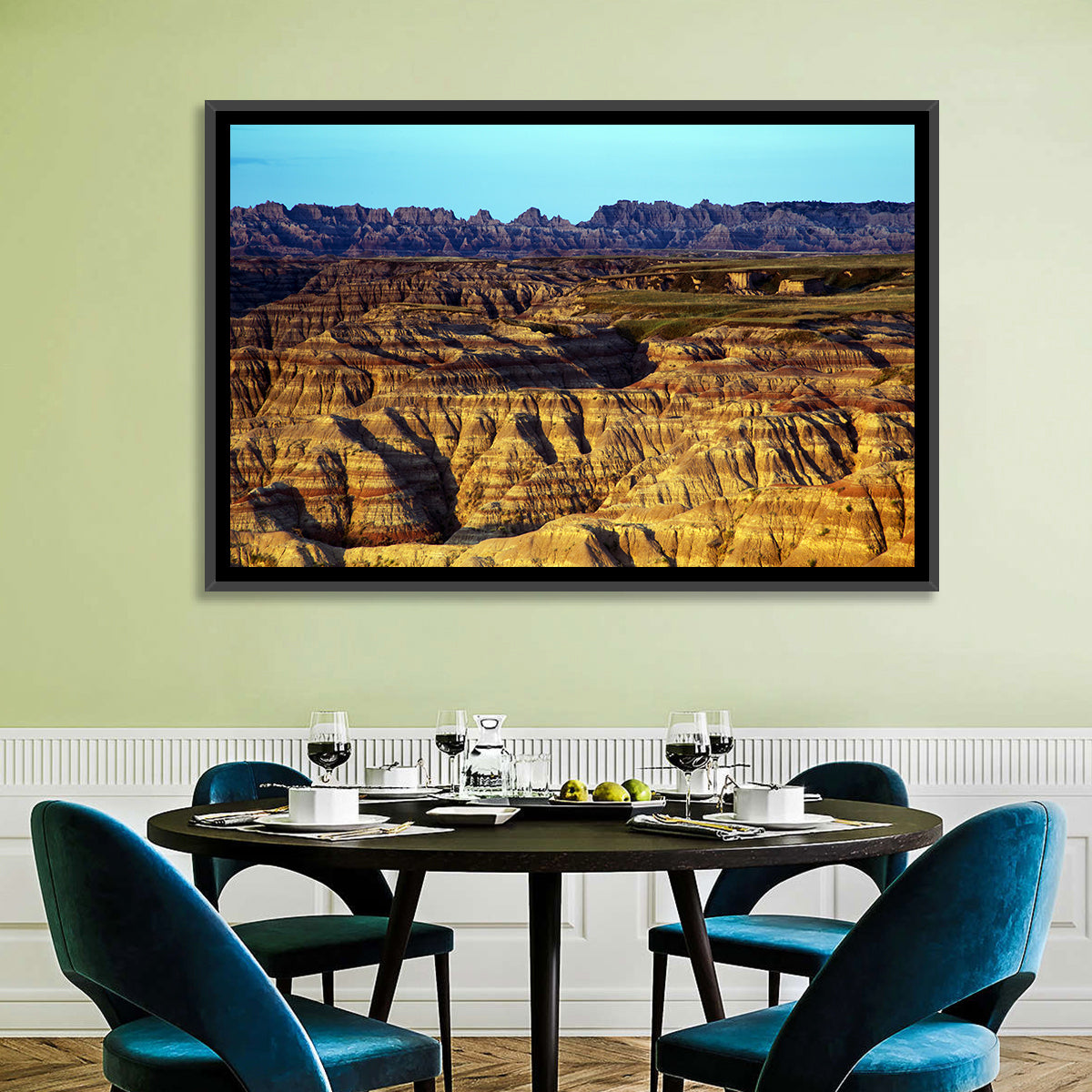 Badlands National Park Wall Art in a room, landscape