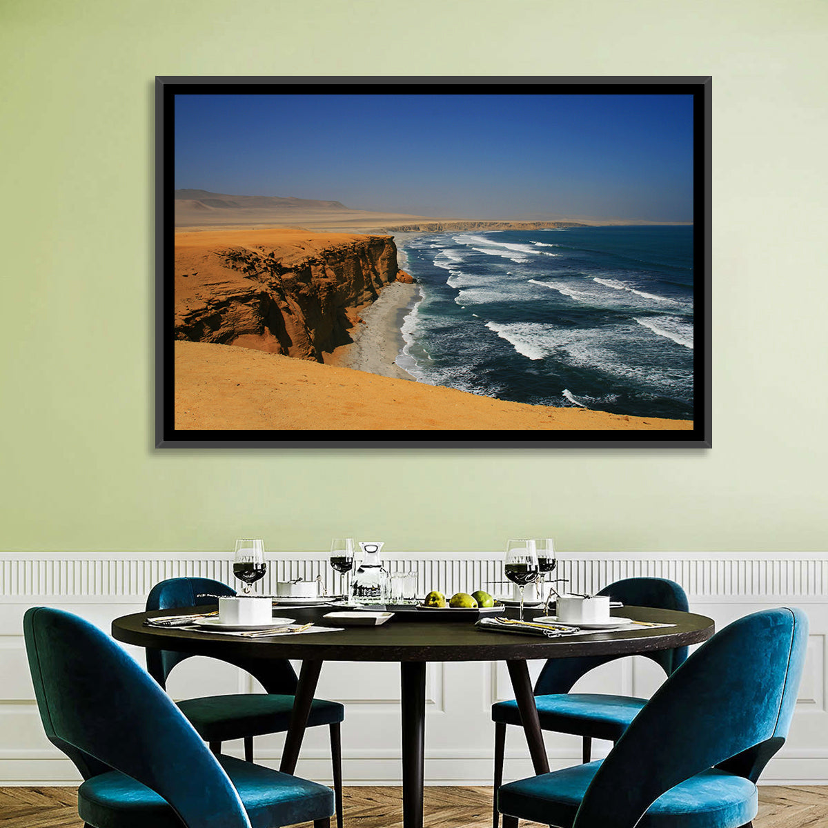 Red Cliffs of Paracas Wall Art in a room, landscape