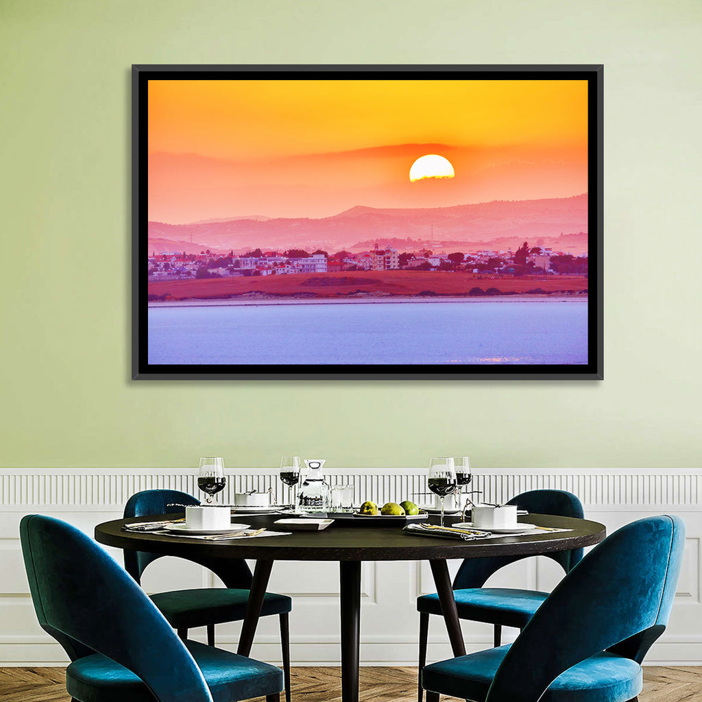 Golden Salt Lake Sunset Wall Art