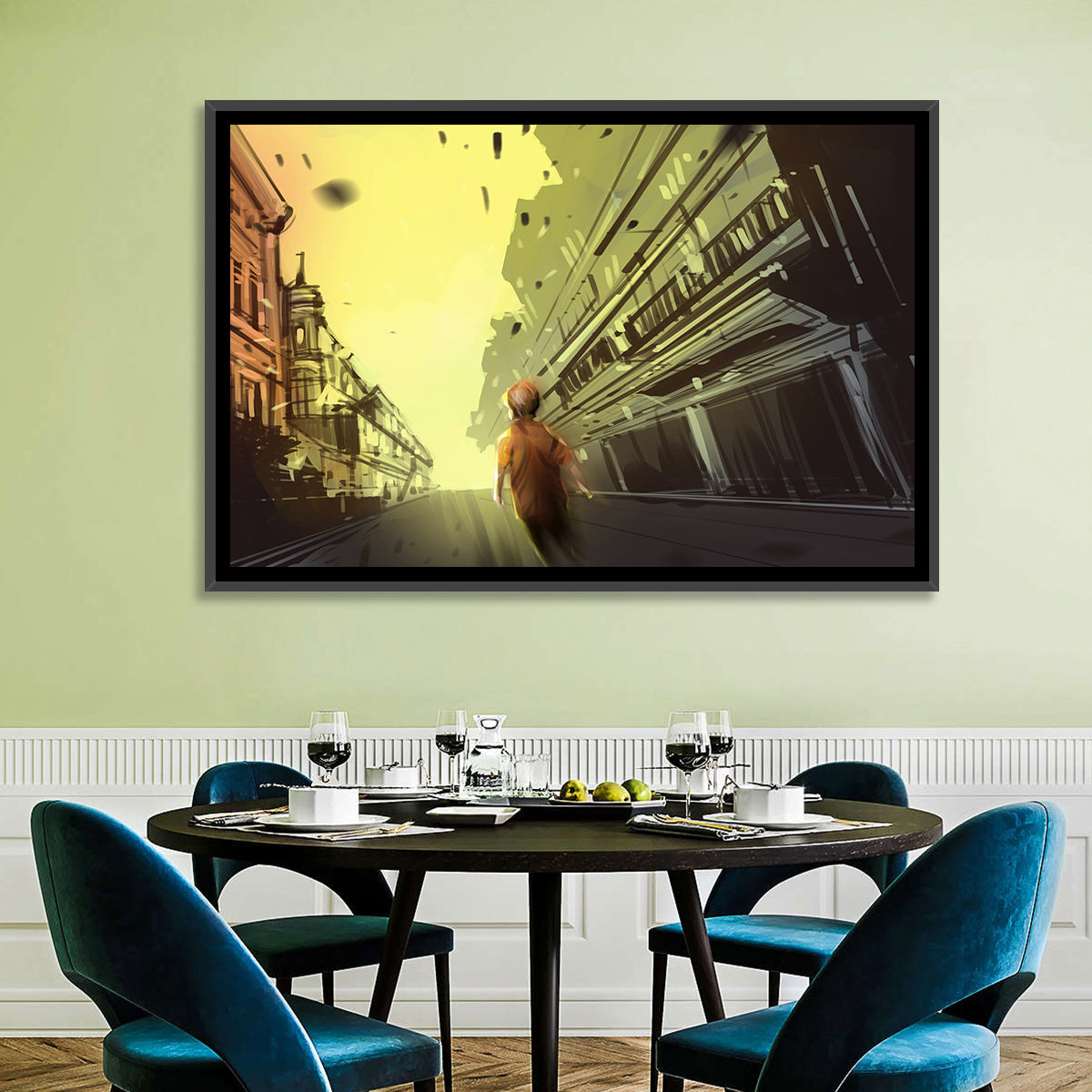 Child Walking Toward Light Wall Art in a room, landscape
