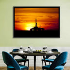 Offshore Oil Rig at Sunset Wall Art