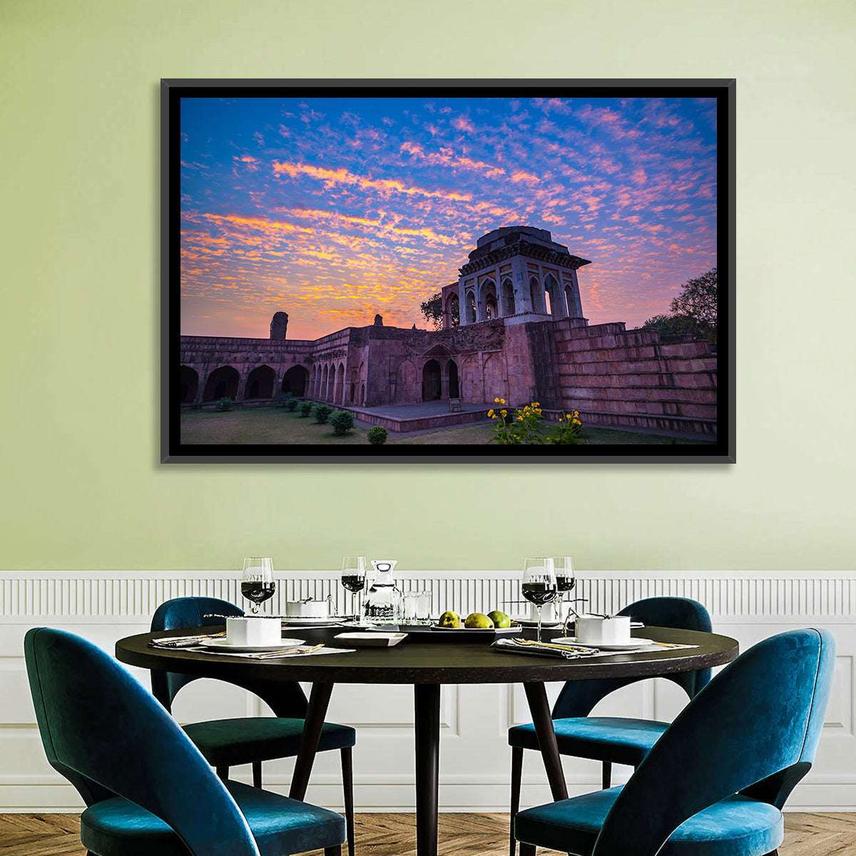 Ashrafi Mahal Sunset Wall Art in a room, landscape