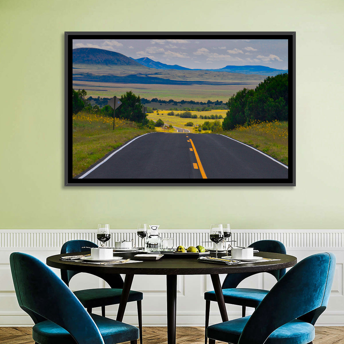 New Mexico Highway Wall Art in a room, landscape