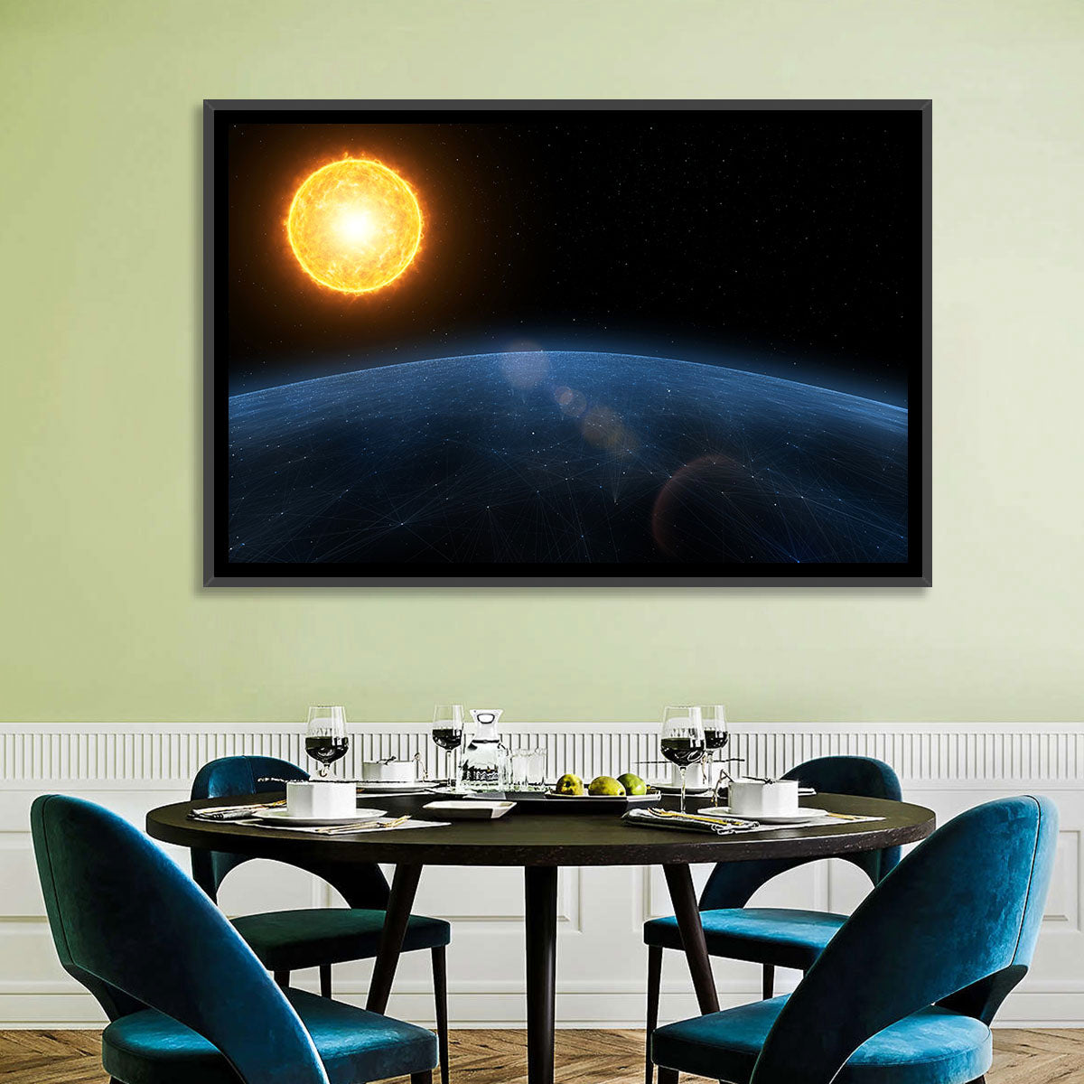 Alien Planet and Sun Wall Art