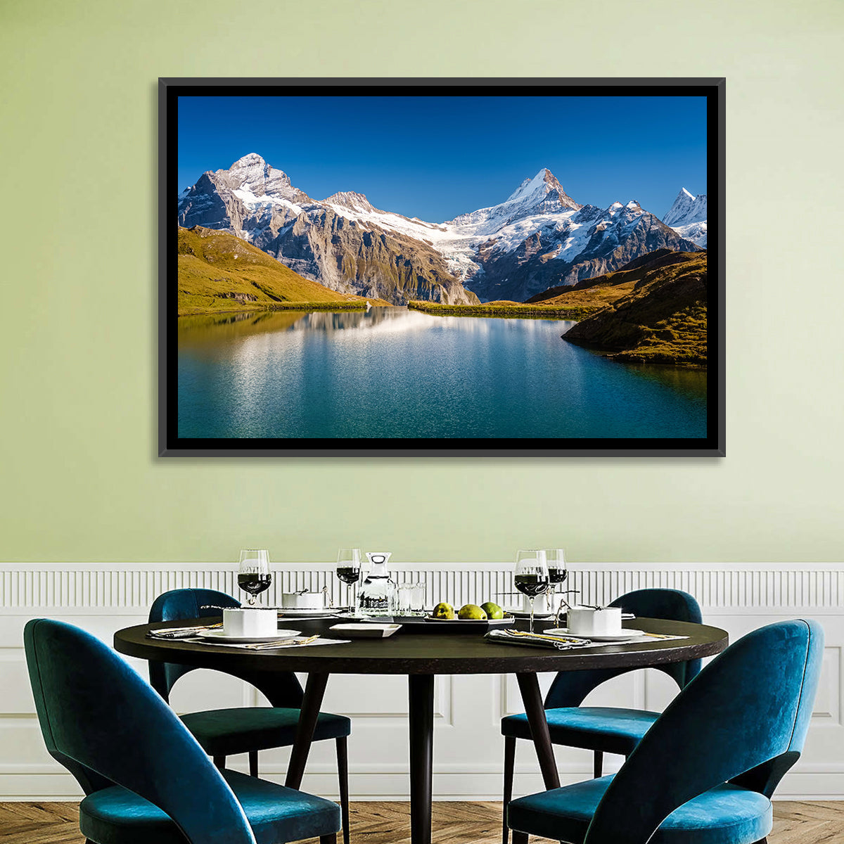 Bachalpsee Mountain Reflection Wall Art in a room, landscape