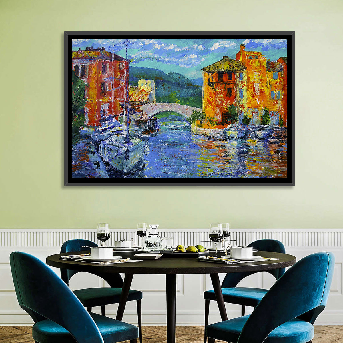 Port Grimaud Canal Scene Wall Art