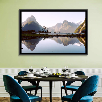 Mitre Peak Reflection at Milford Sound Wall Art