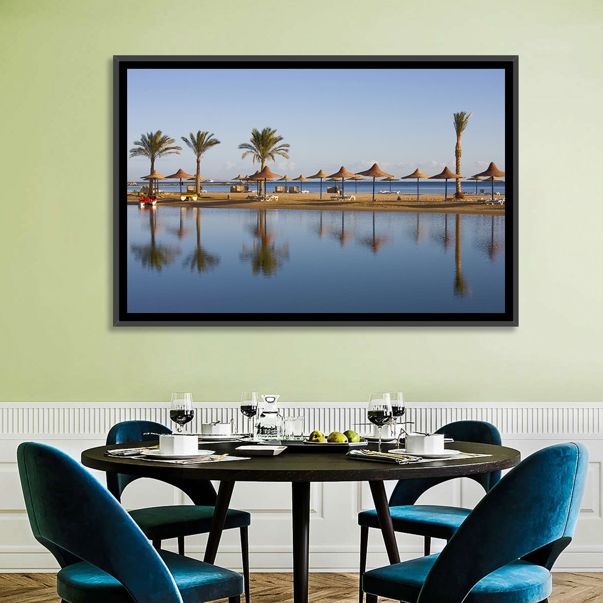 Hurghada Beach Seascape Wall Art in a room, landscape