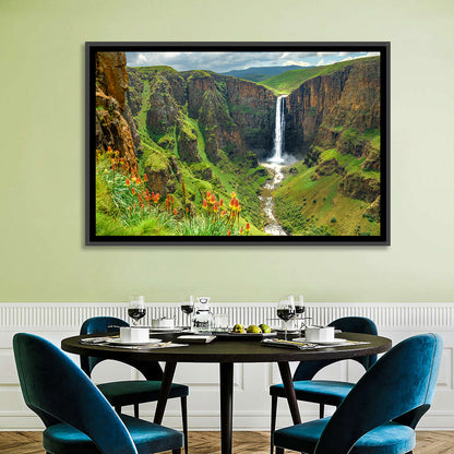 Maletsunyane Falls with Torch Lilies Wall Art