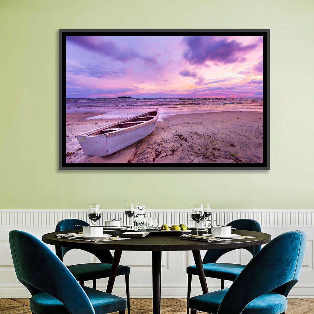 Boat at Lake Malawi Sunset Wall Art