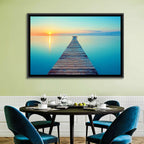 Wooden Footbridge at Sunset Wall Art