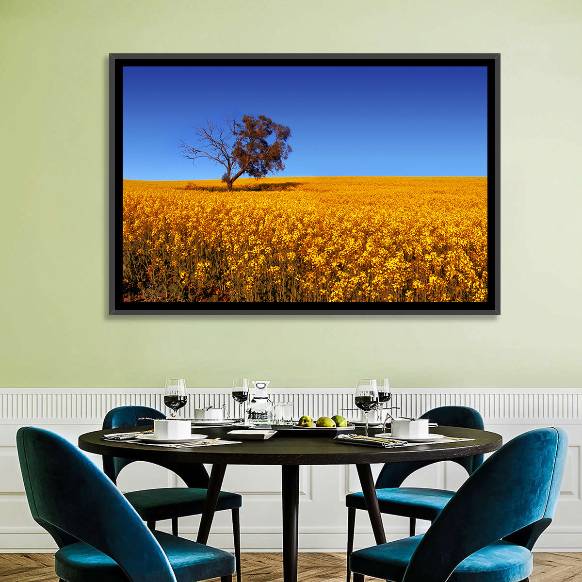 Canola Field with Lone Tree Wall Art