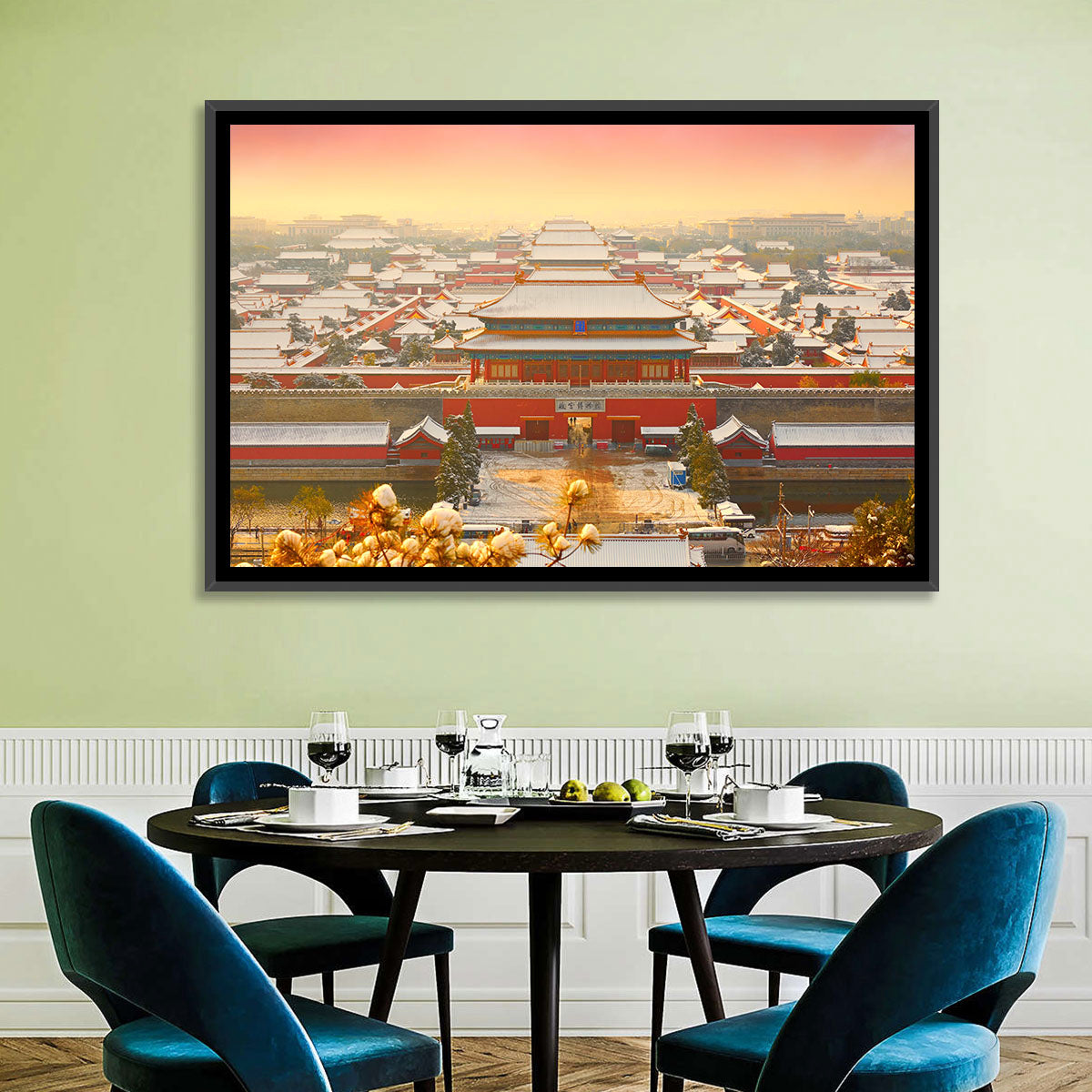 Forbidden City Gateway at Golden Hour Wall Art in a room, landscape