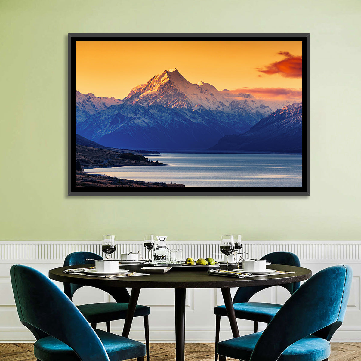 Aoraki Mount Cook Over Lake Pukaki Wall Art