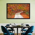 Misty Gravel Path Through Autumn Trees Wall Art