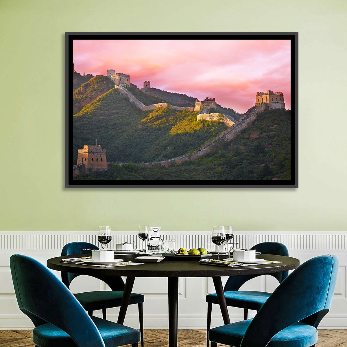 Great Golden Hour Watchtowers Wall Art in a room, landscape