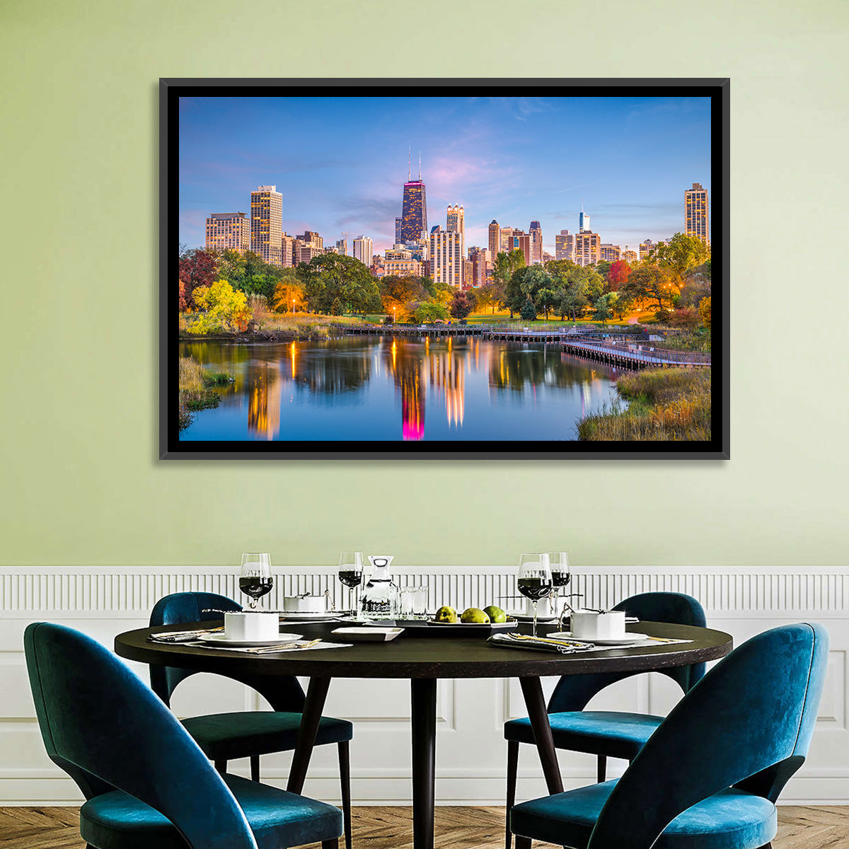 Chicago Skyline at Twilight Wall Art